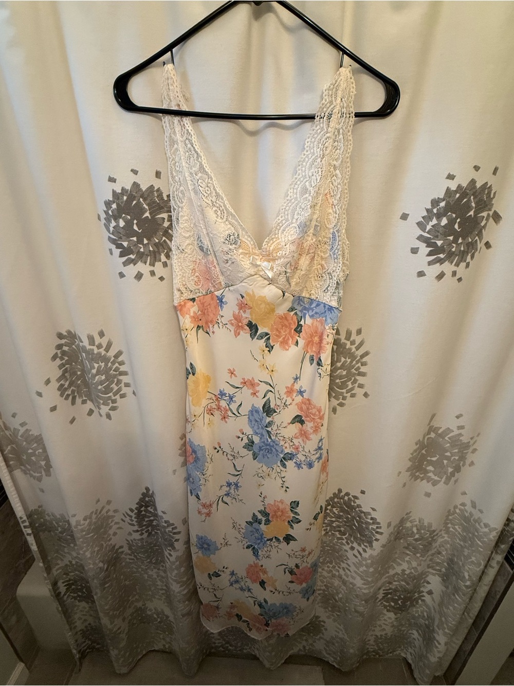 Floral Lace Dress - Cream with Flowers